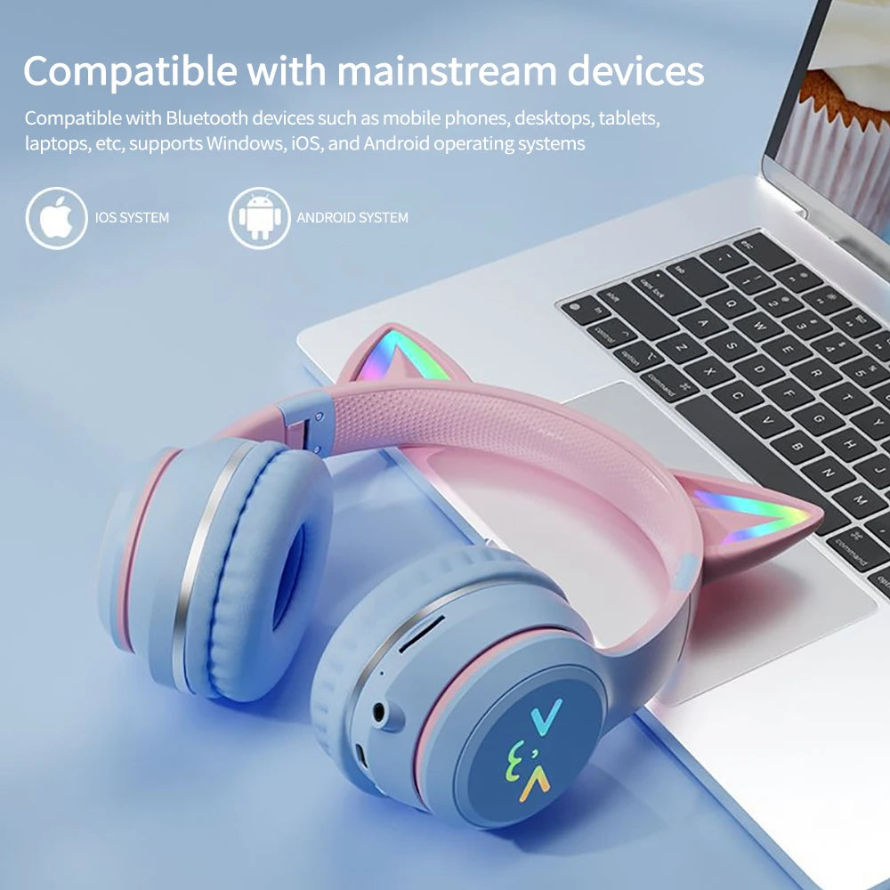 Unicorn Wireless Bluetooth Headphone - With Gradient RGB Glow